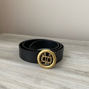 Massimo Dutti Women Leather Black Belt